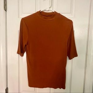 A new day Mock Neck Ribbed Top